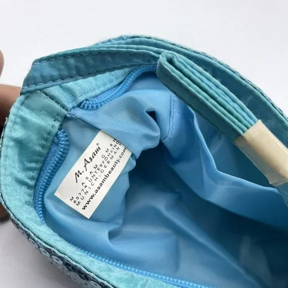 M. Asam Blue Sequined Cosmetic Bag NEW - Picture 9 of 10